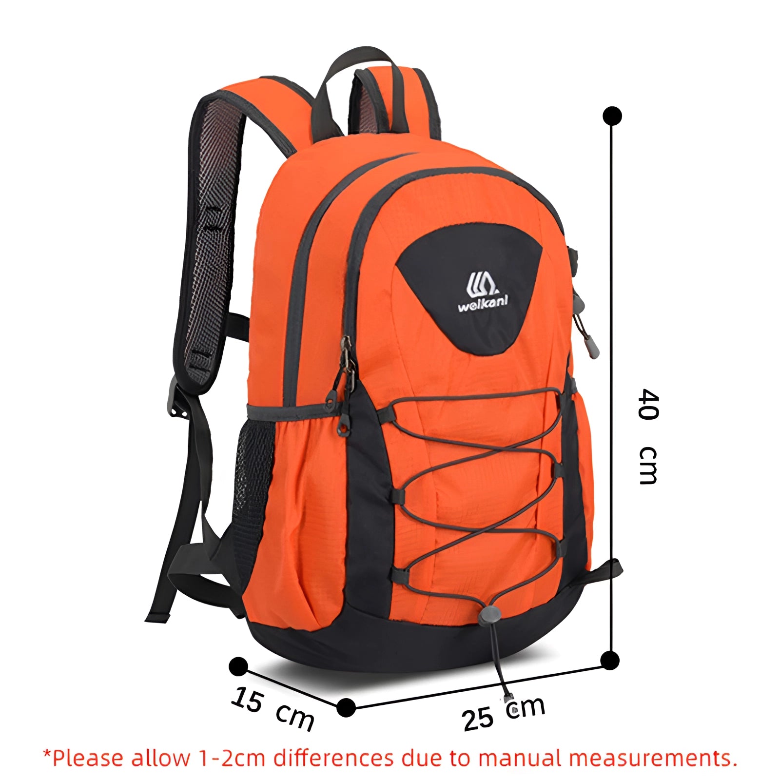 Lightweight unisex outdoor backpack with multiple compartments, designed for water resistance, displayed against a plain background.