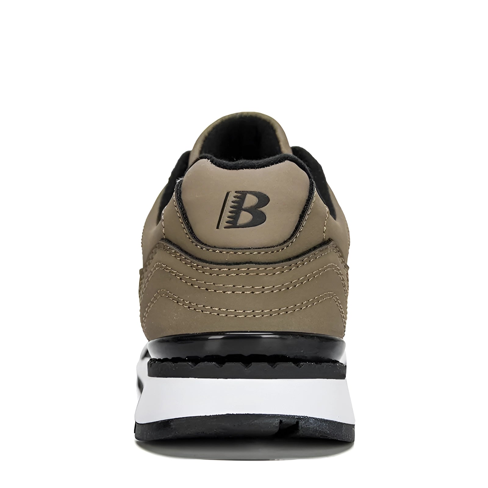 Men's beige low-top running sneakers with a sleek design, suitable for outdoor activities and athletic wear, in a neutral khaki shade.