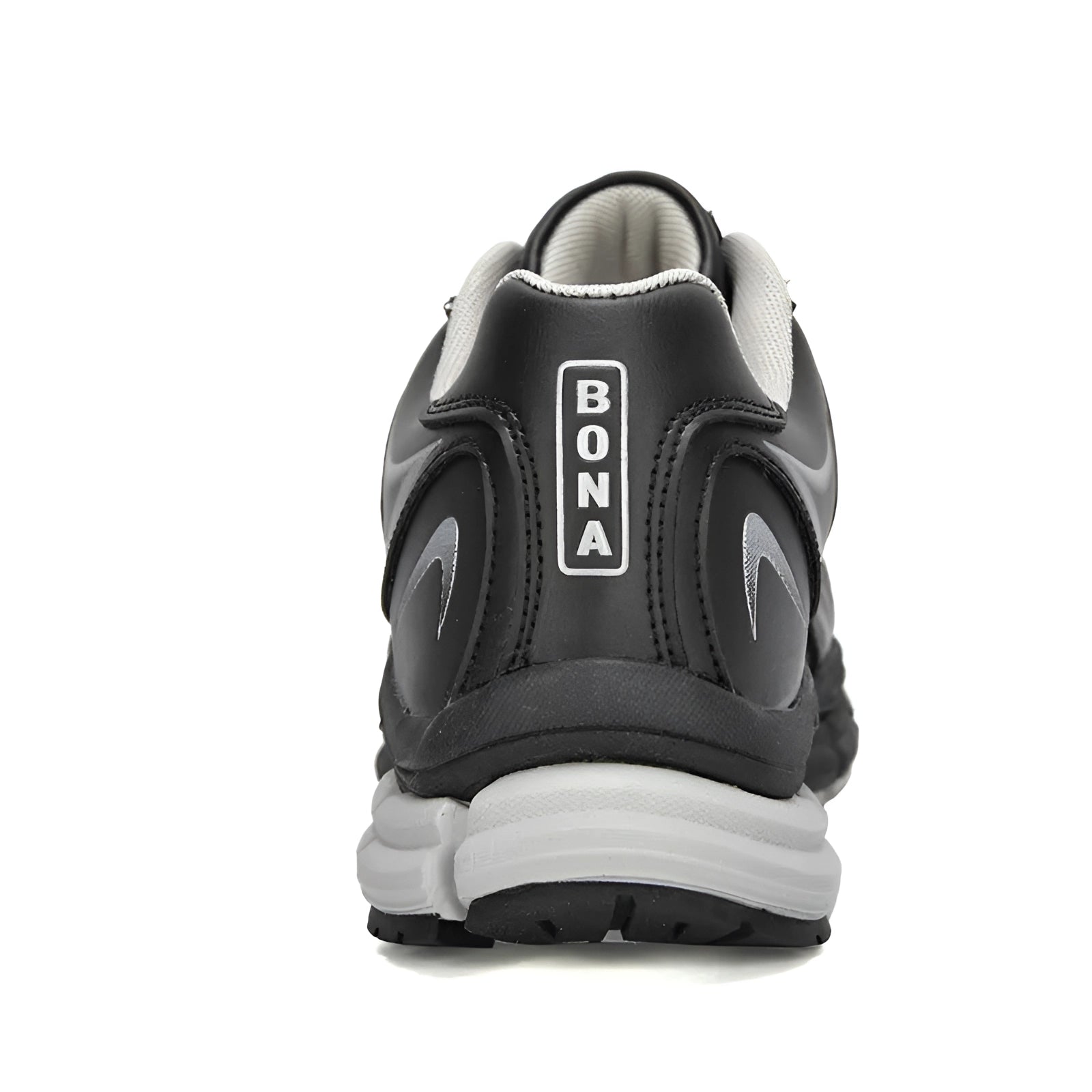 Men's black running sneakers featuring a cushioned sole and lightweight design, ideal for athletic activities.