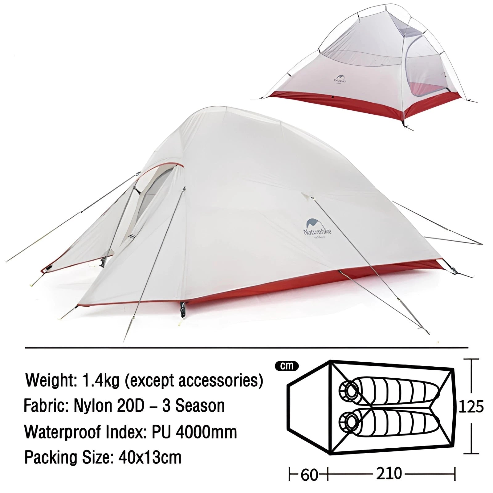 Naturehike Cloud-Up Ultralight 2-Person Waterproof Tent