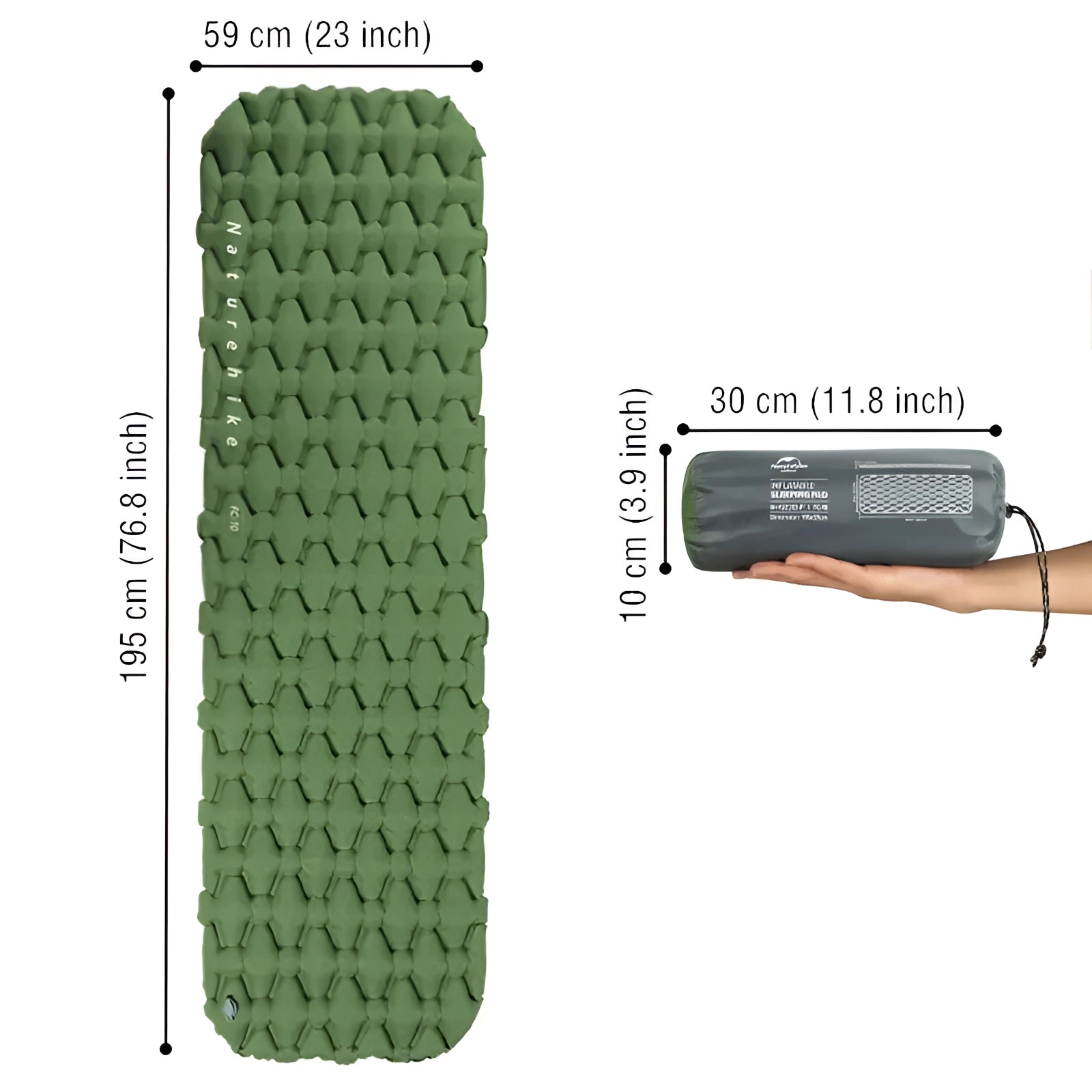 A Naturehike Ultralight Inflatable Camping Sleeping Pad in a natural outdoor setting, showcasing its portable and waterproof design.