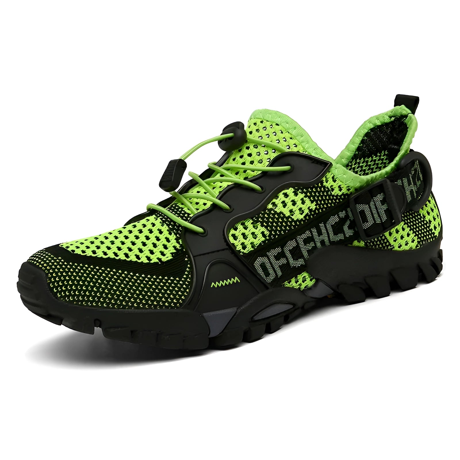 Orange breathable lightweight hiking shoes with quick-dry mesh and durable trail design, size 44, featuring a sporty logo.