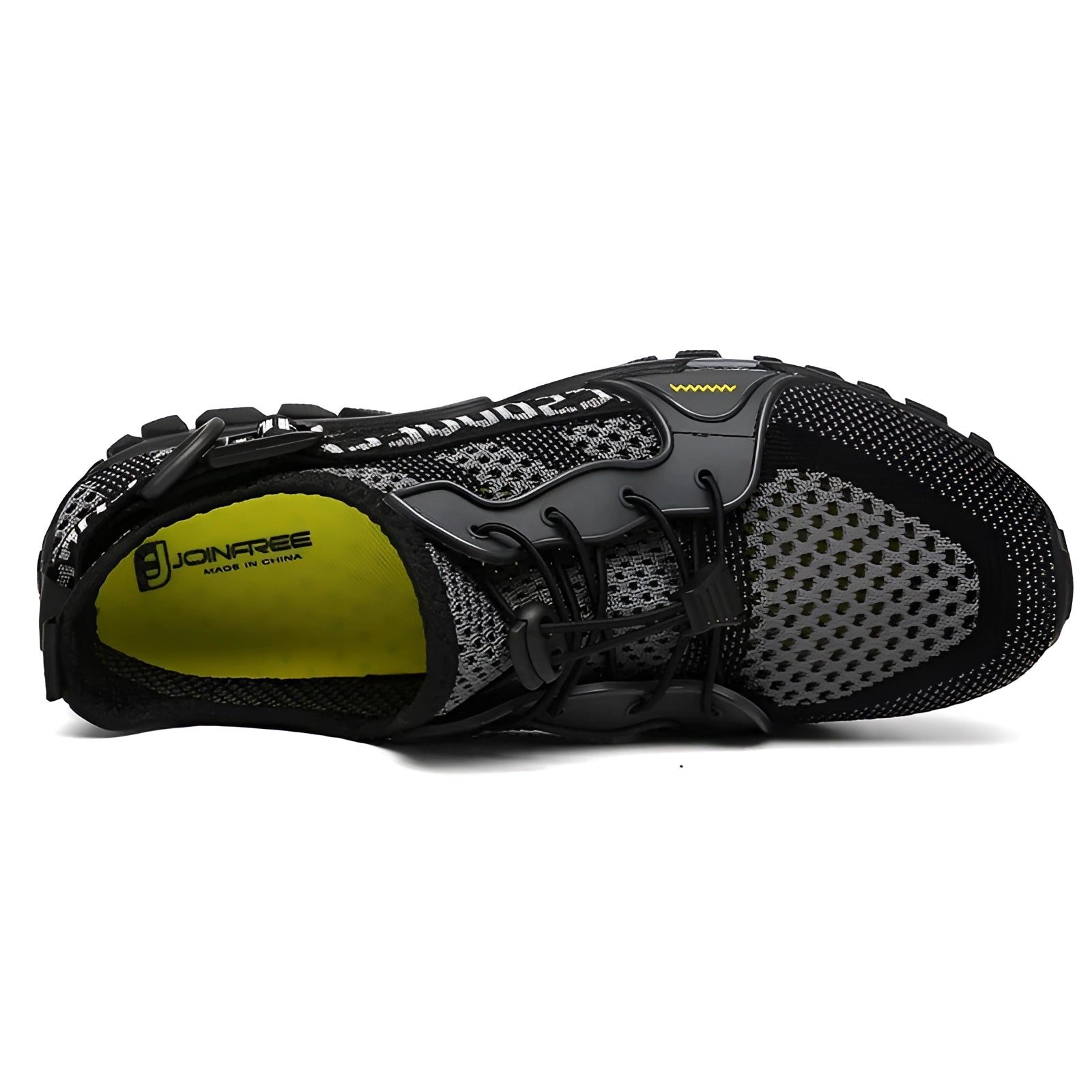 Orange breathable lightweight hiking shoes with quick-dry mesh and durable trail-ready design.