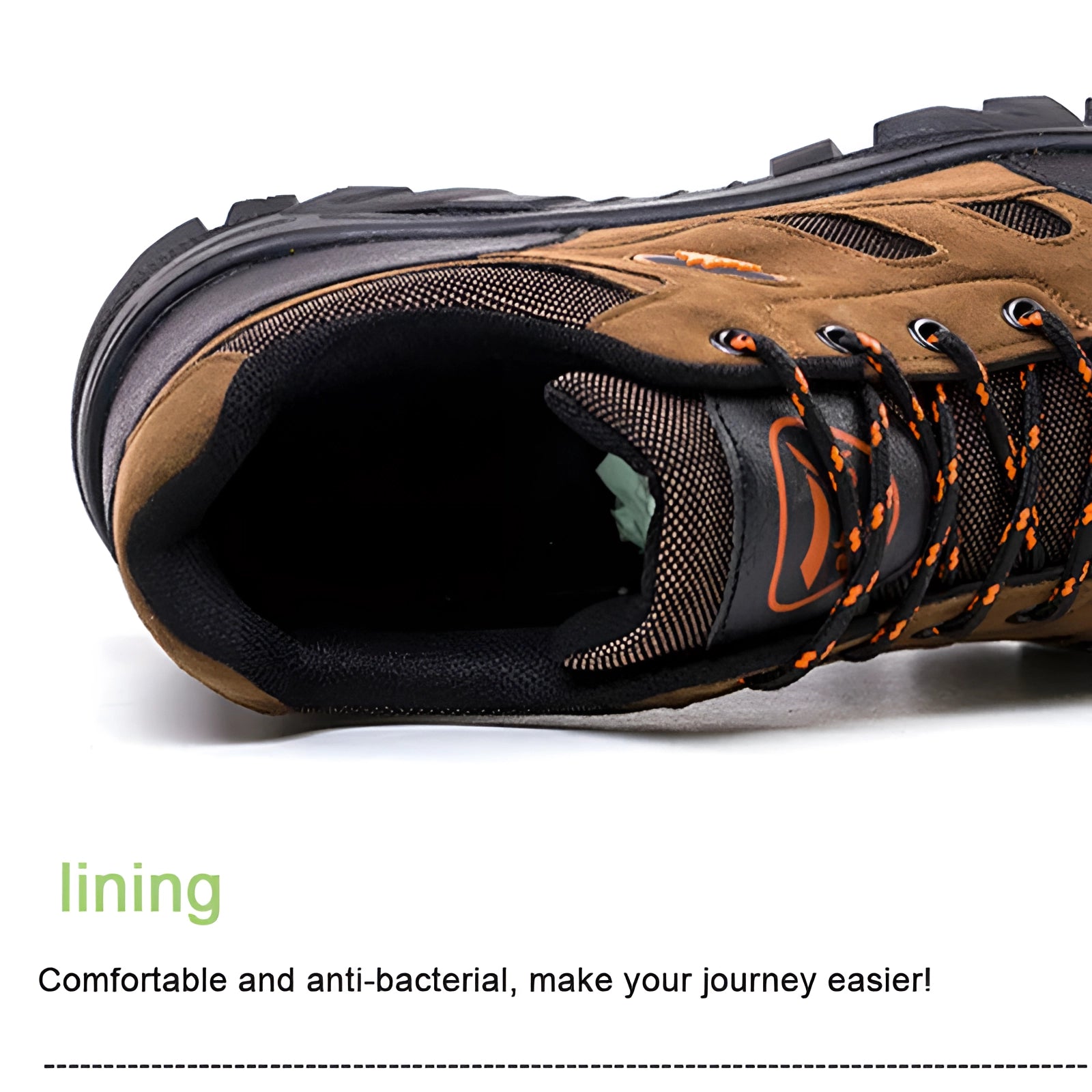 Men's waterproof hiking shoes designed for durability and anti-slip performance, ideal for outdoor activities, featuring a synthetic rubber sole and athletic sneaker style.