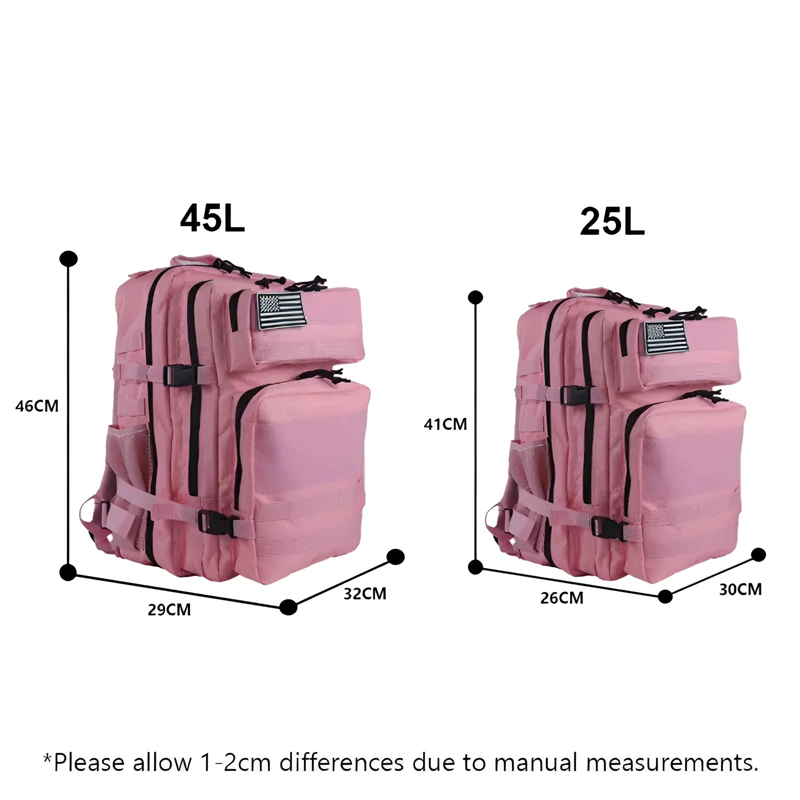 Purple tactical backpack with MOLLE attachment points, military-grade durability, and water-resistant material, designed for travel and outdoor use.