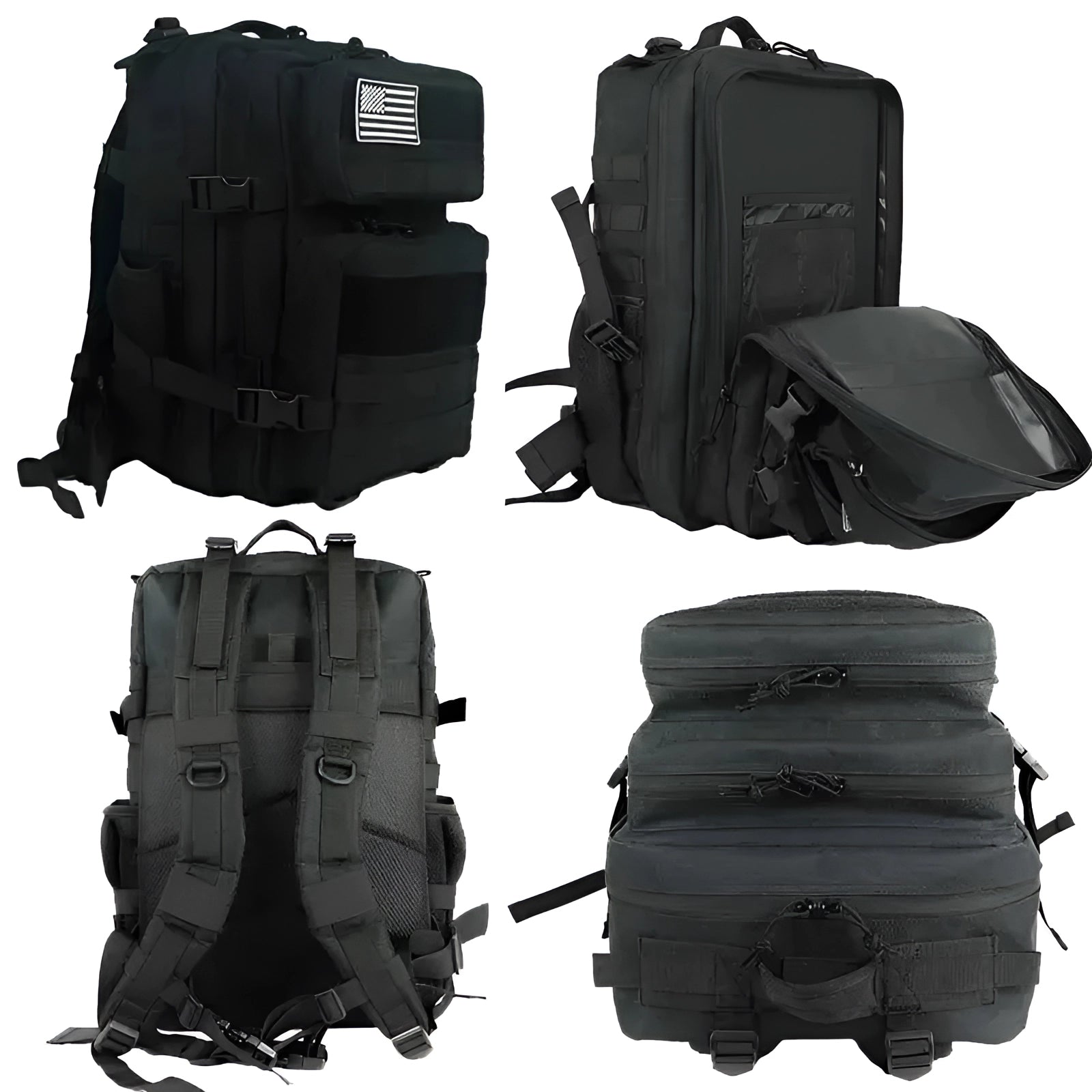 Purple tactical backpack with MOLLE system, military-grade, water-resistant design, featuring multiple compartments and adjustable straps, set against a plain background.