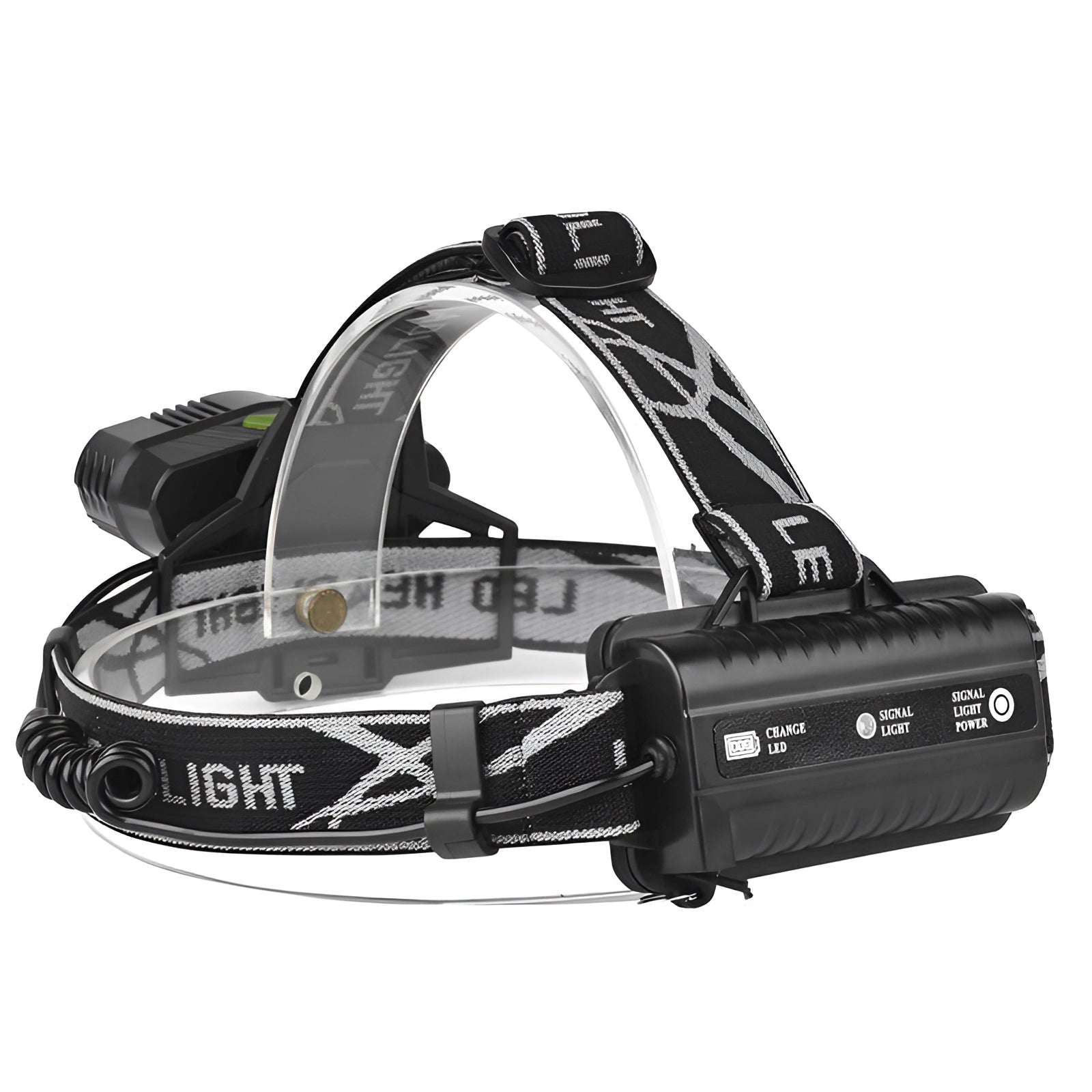 Rechargeable high lumens LED headlamp with adjustable strap, waterproof design for outdoor use