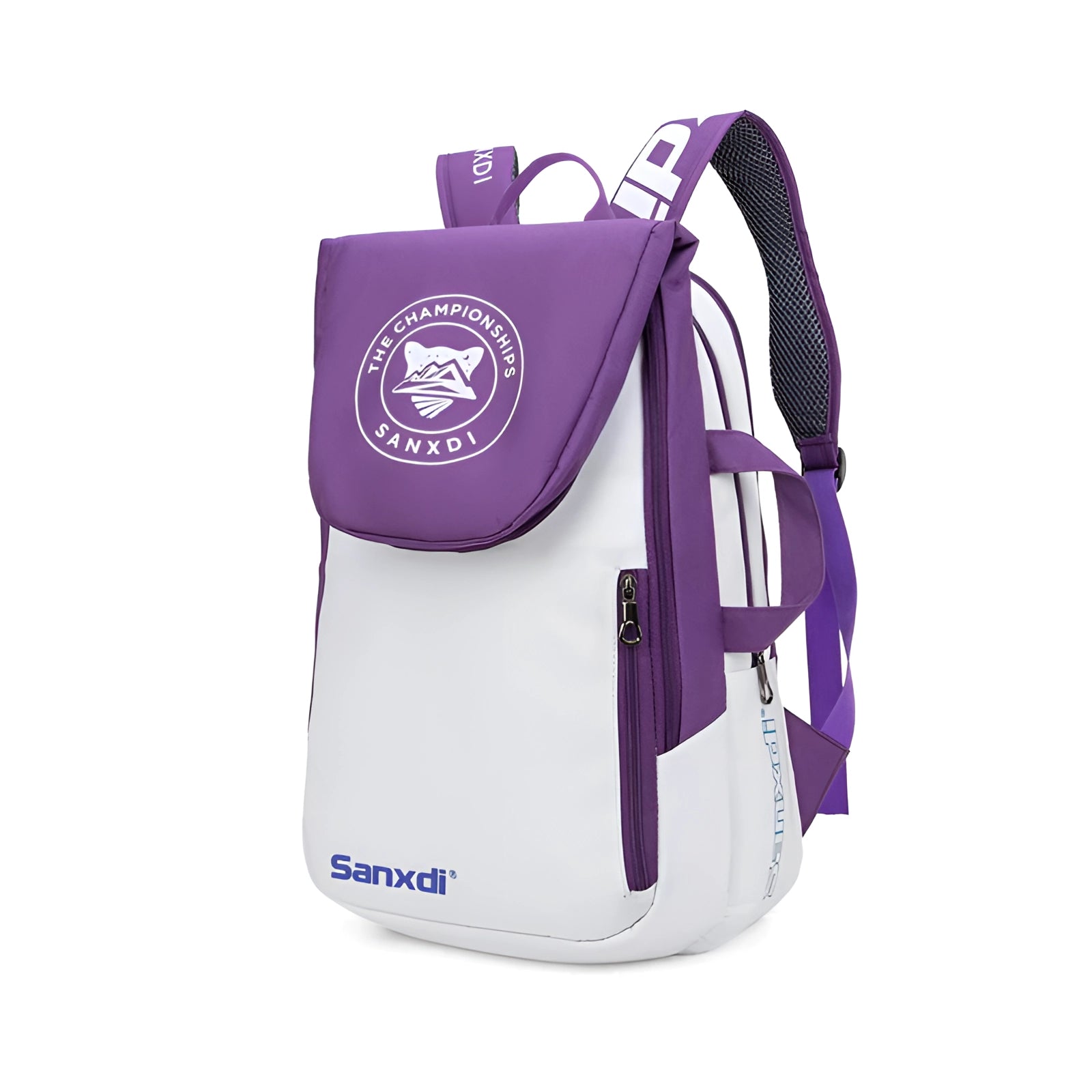 Purple Sanxdi Slim Multifunctional Backpack featuring a durable design, ideal for urban commuting, with a sleek and fashionable appearance.