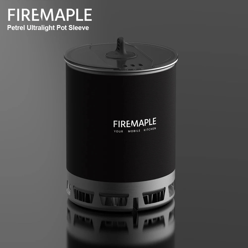 Ultralight camping pot with a sleek, cylindrical design featuring the FireMaple Petrel Sleeve, ideal for hiking cookware and camping adventures.