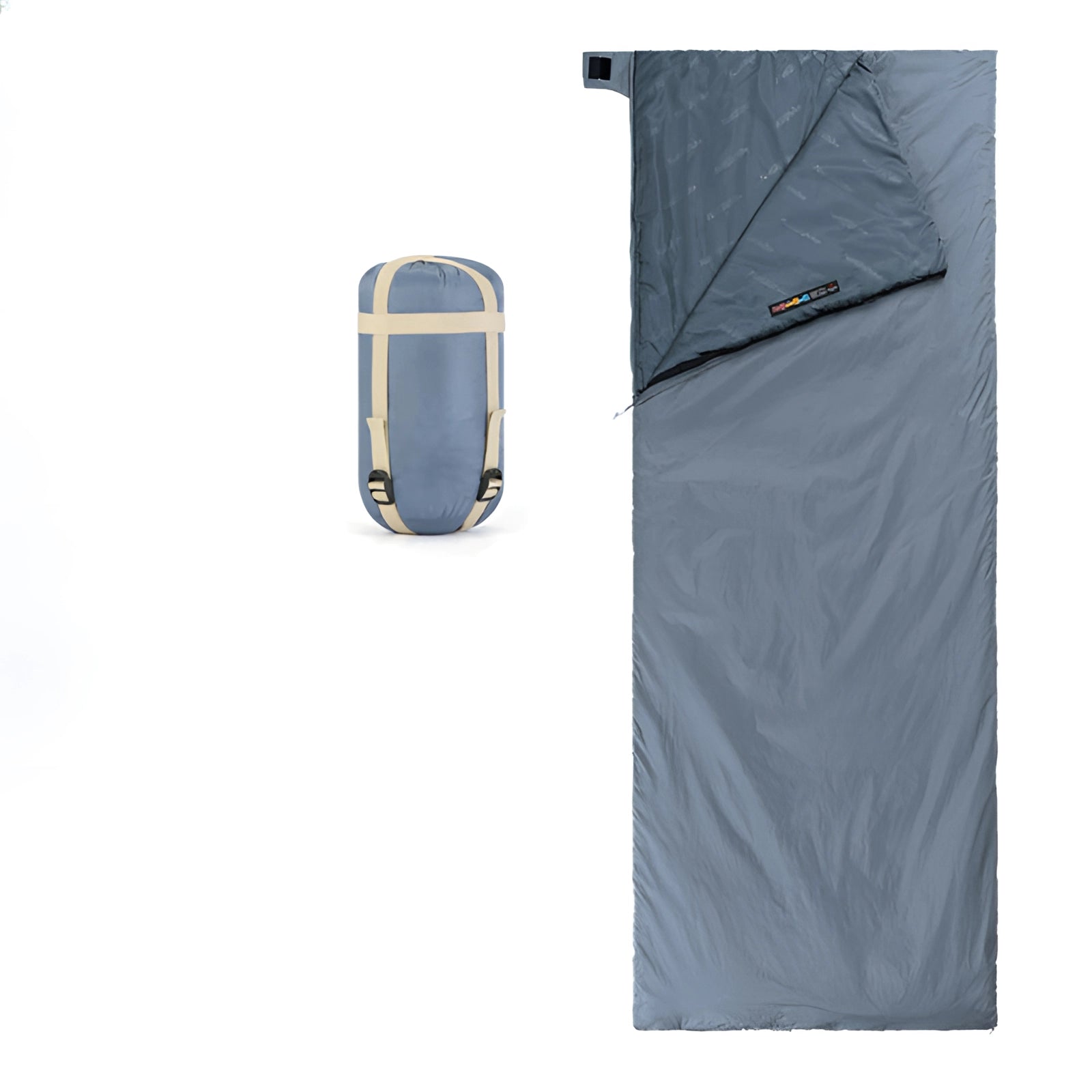 Blue Ultralight LW180 Compact Lightweight Backpacking Sleeping Bag, Size L, Insulated, with Rectangular Shape.