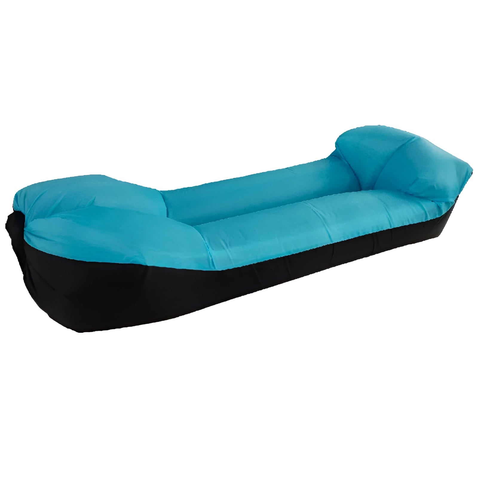 Waterproof outdoor inflatable sofa in electric blue, quick-inflate design, portable air couch.