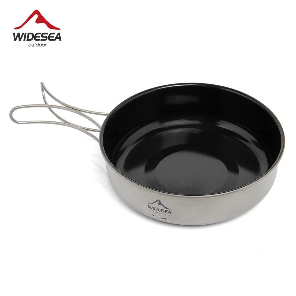 WIDESEA Lightweight Non-Stick Camping Skillet, portable cookware designed for hiking, featuring a sleek sauté pan style for easy outdoor cooking.