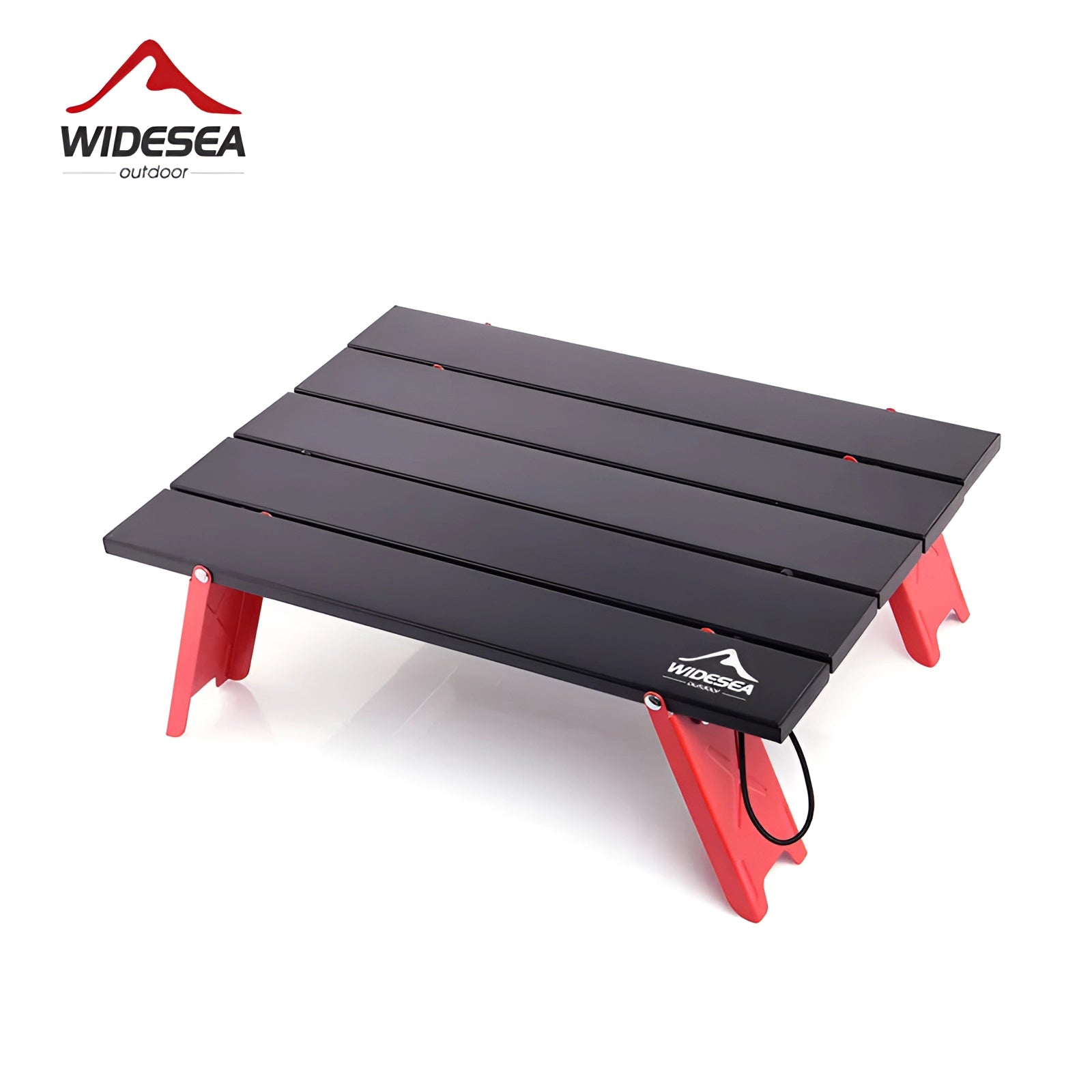 Lightweight and portable aluminum camping table by WIDESEA, featuring a compact and durable design suitable for outdoor activities.