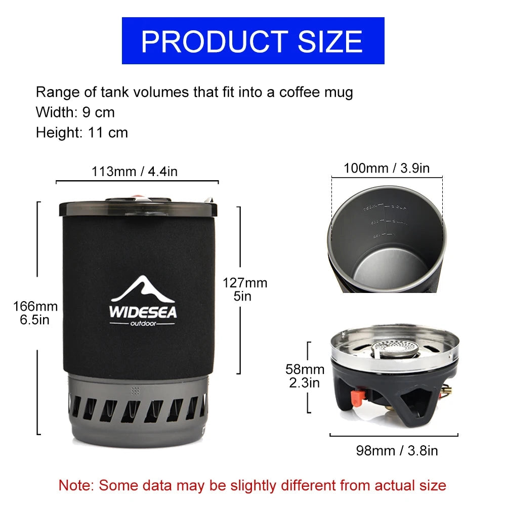 Portable camping stove with a compact, lightweight design suitable for hiking and outdoor cooking.