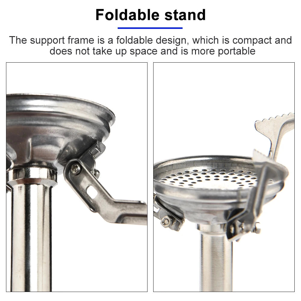 Compact Widesea Portable Foldable Camping Stove featuring a lightweight gas burner, primarily constructed from durable metals such as aluminum and titanium.