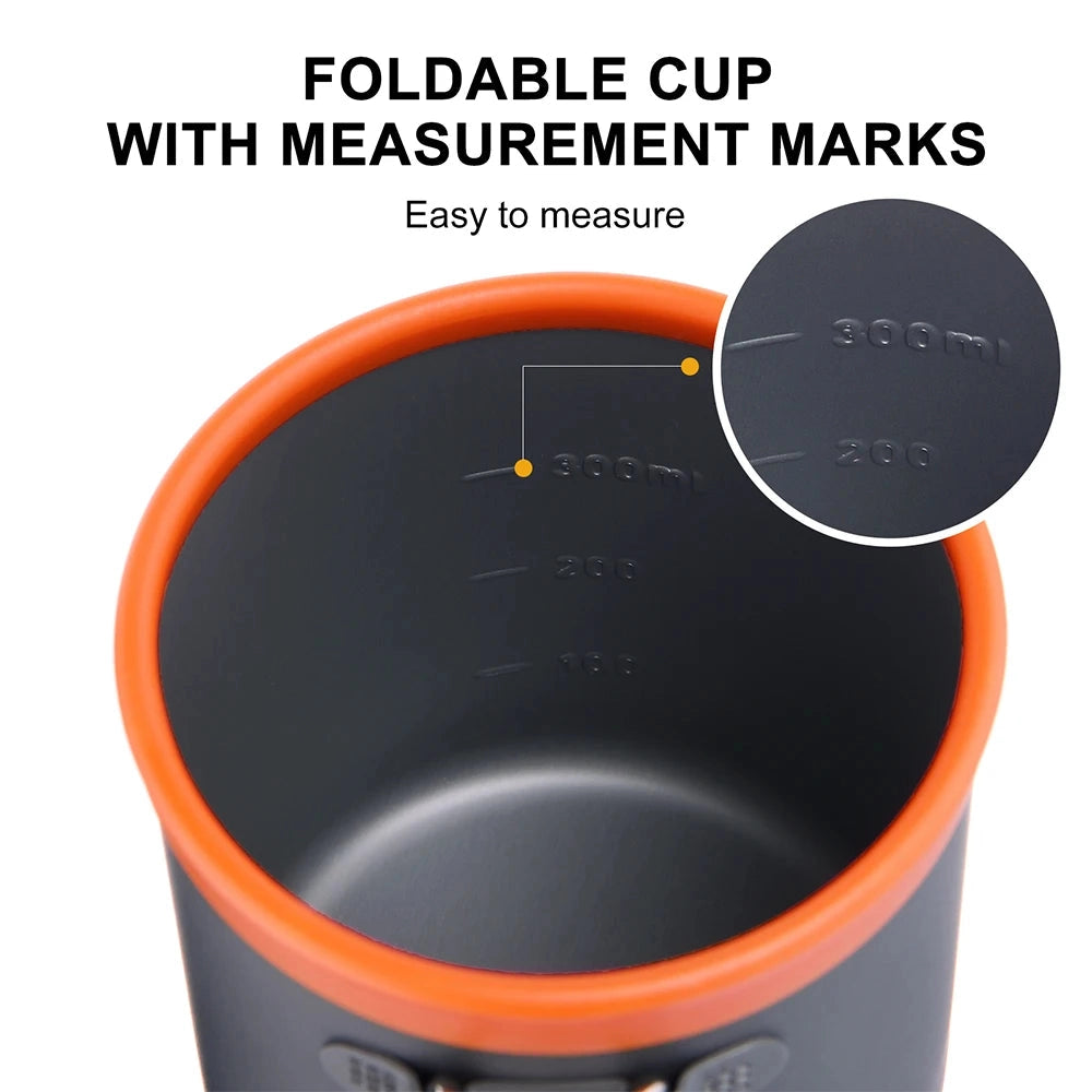 Lightweight Widesea Titanium Camping Mug with Foldable Handle, designed for portability and ideal for outdoor adventures.