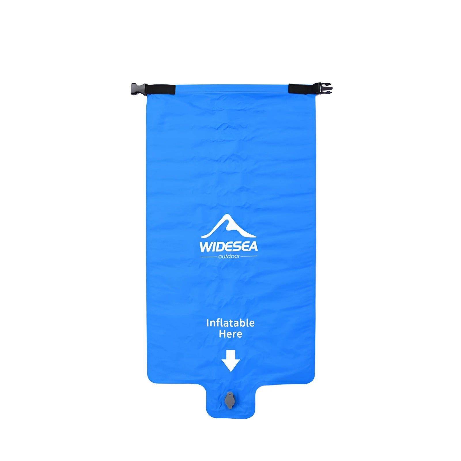 Ultralight inflatable camping pillow by WIDESEA in blue, featuring a compact and ergonomic design.