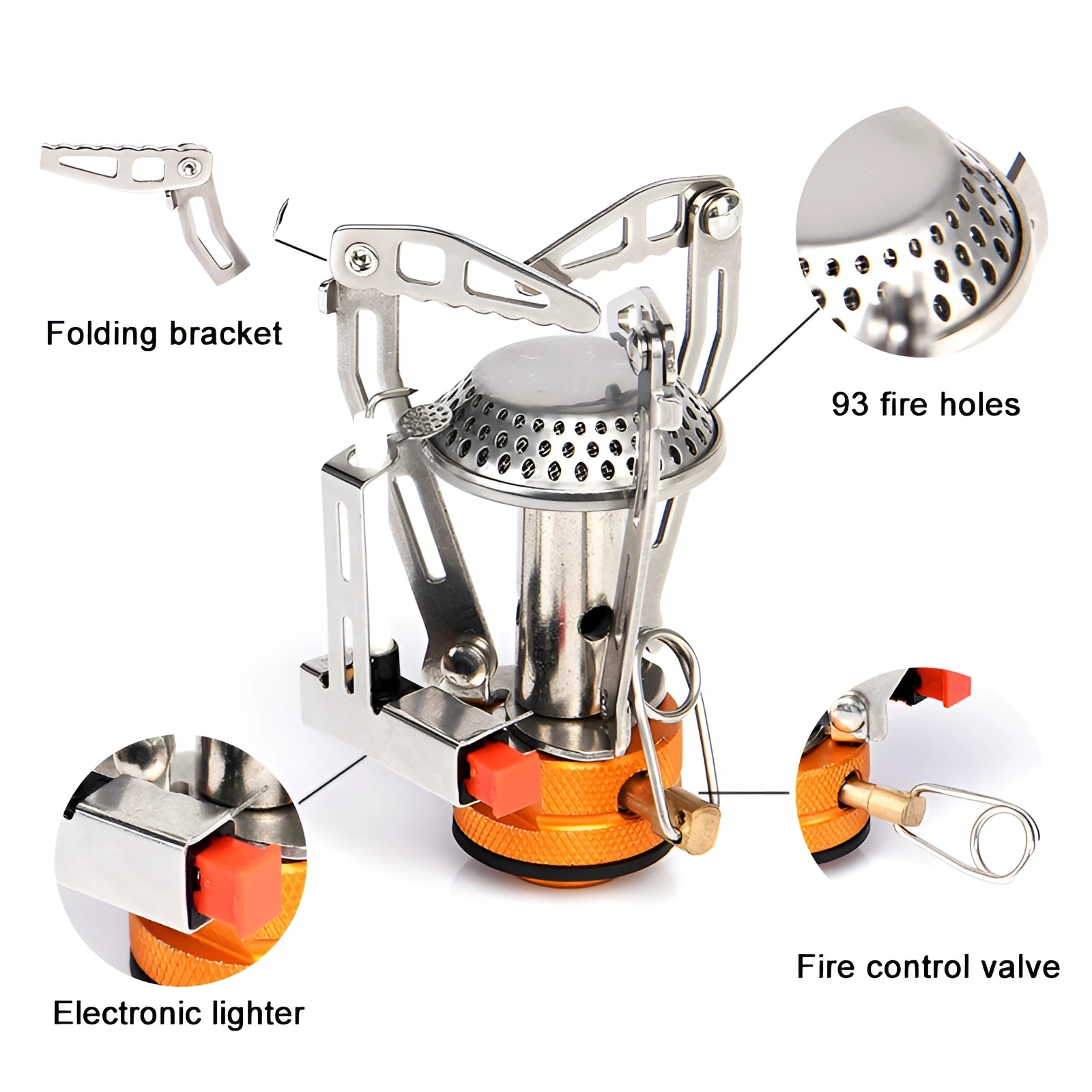 Compact and lightweight Widesea windproof portable backpacking stove designed for outdoor cooking, featuring durable construction and efficient flame control.