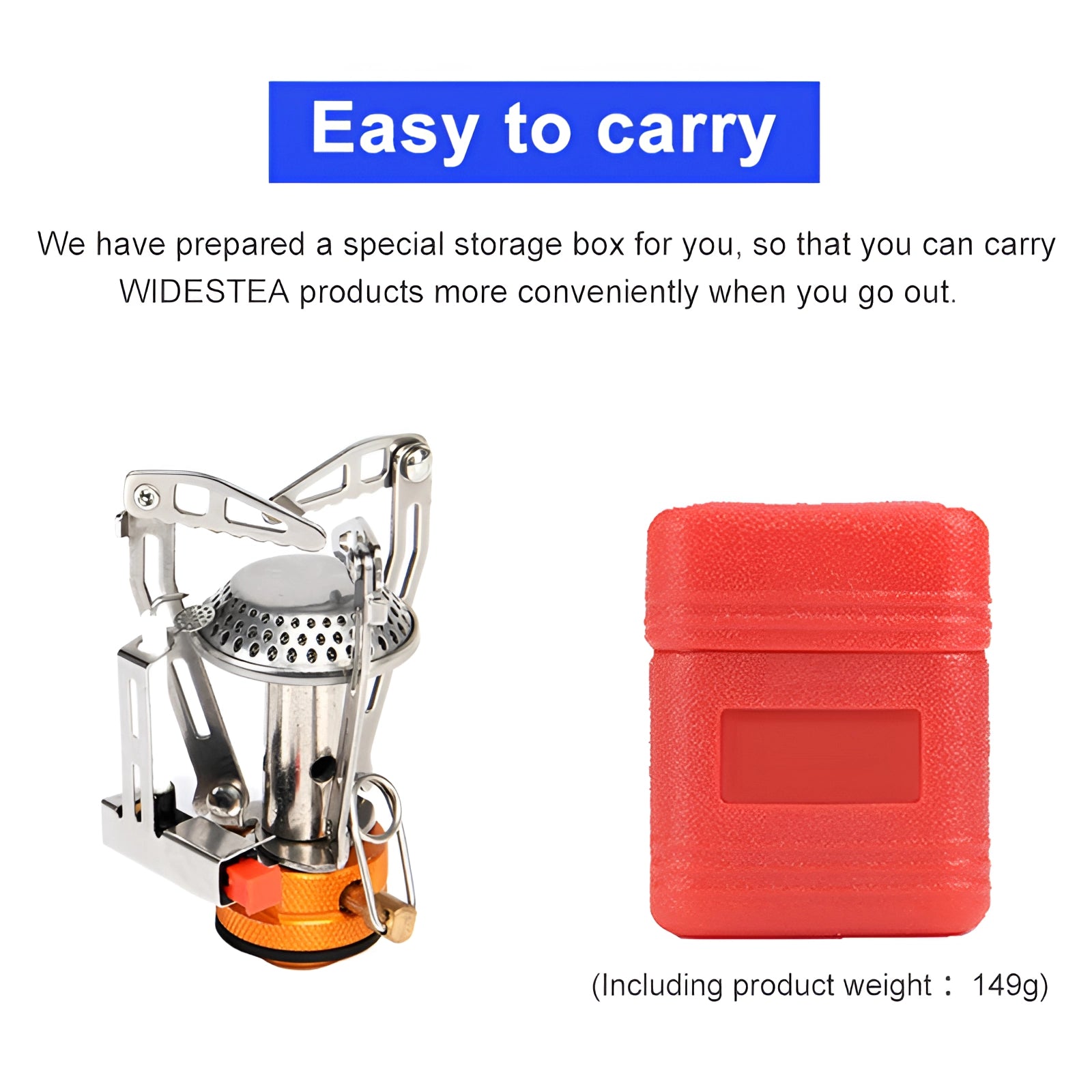 Compact Widesea Windproof Portable Backpacking Stove with a sturdy design, featuring a lightweight frame suitable for outdoor adventures.