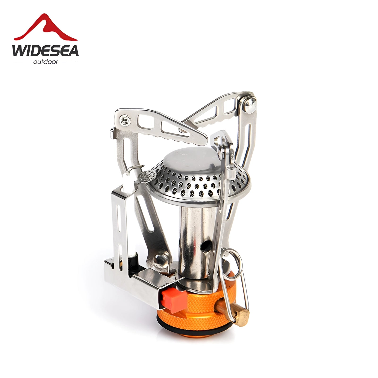 Compact and lightweight Widesea Windproof Portable Backpacking Stove made of durable metal materials, featuring a cylindrical design ideal for outdoor cooking and backpacking adventures.