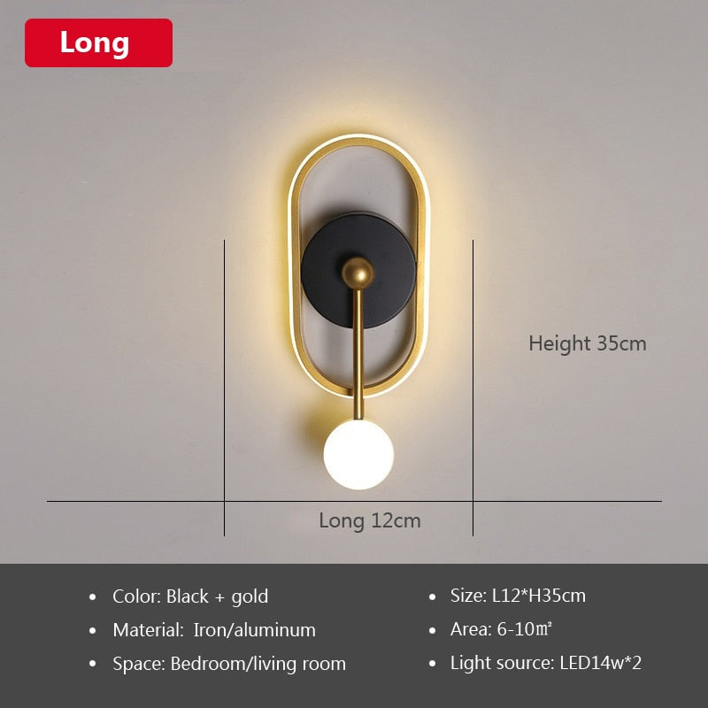 Rovenature Modern Gold Wall Lamp