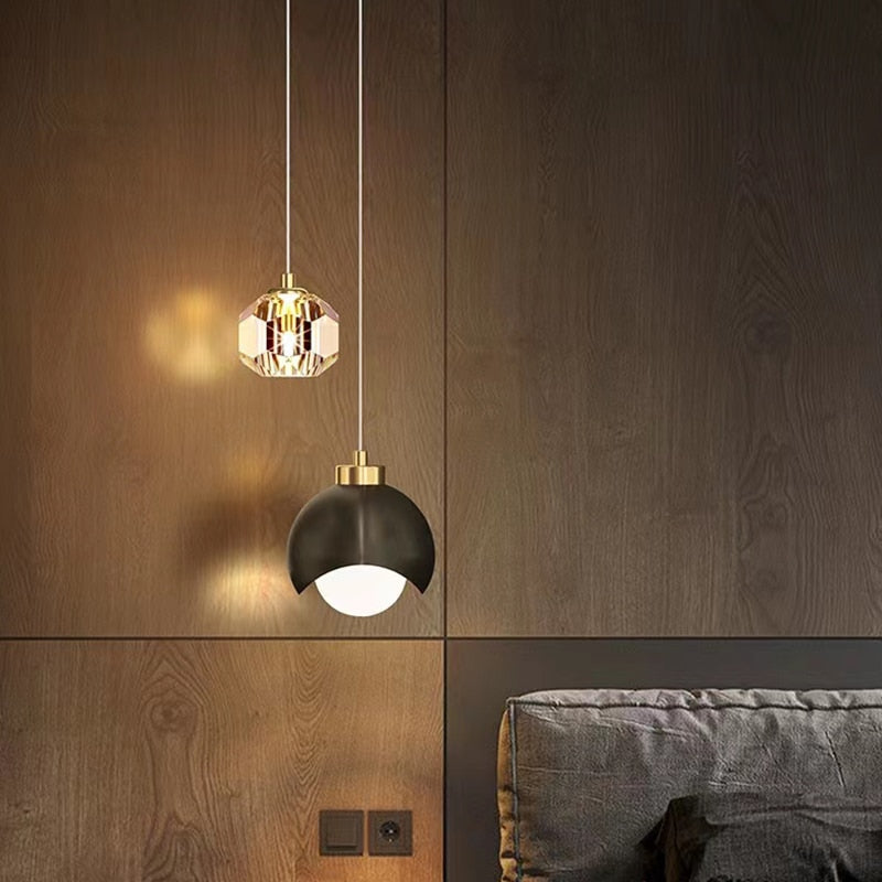 Large Hanging Ceiling Lights with Sparkling Half-Spheres for a Unique Atmosphere in Your Home