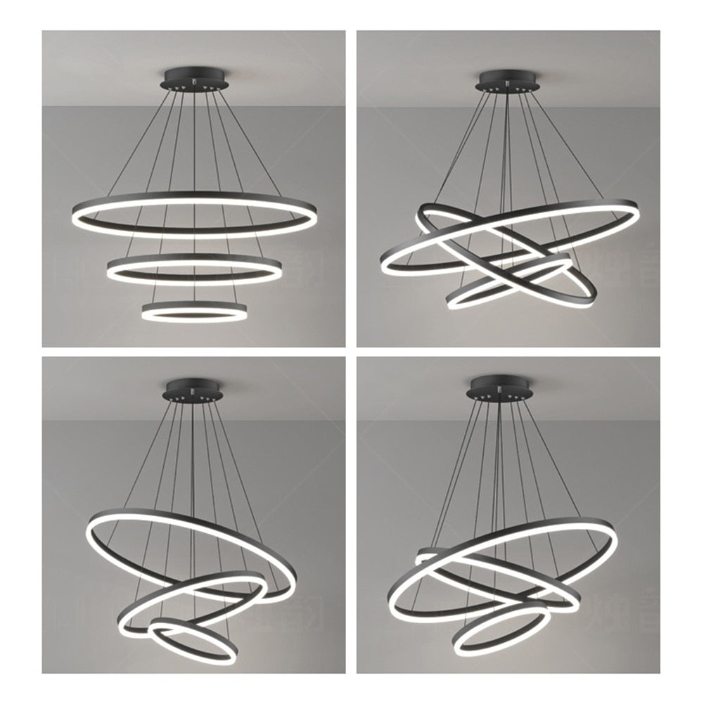 Rovenature Hanging Ceiling Light with Three Circles