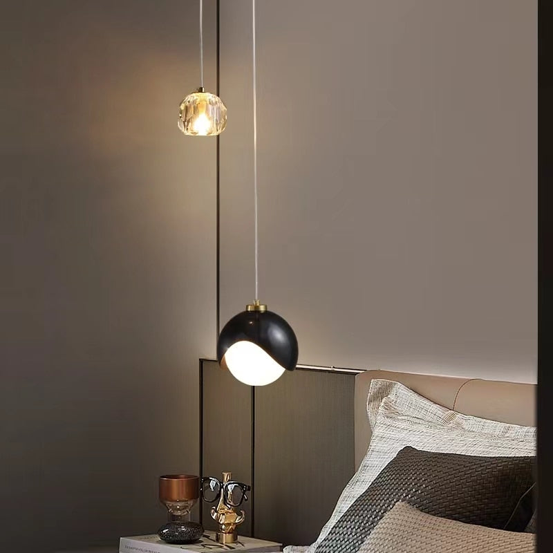 Large Hanging Ceiling Lights with Sparkling Half-Spheres for a Unique Atmosphere in Your Home