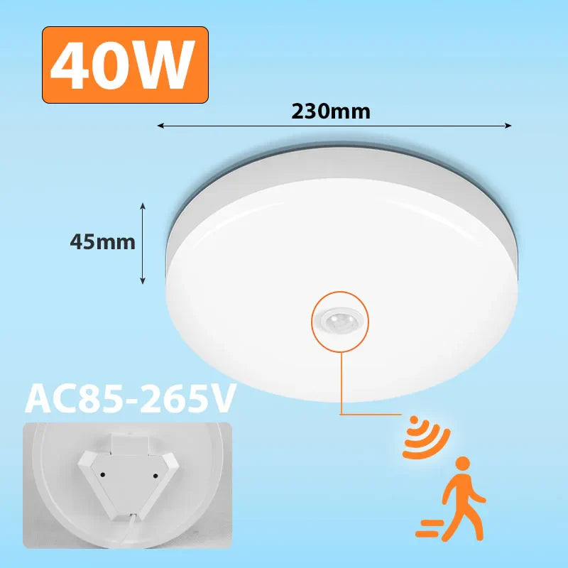 Rovenature Bad Ceiling Light with Motion Sensor - Modern Design for Bathroom Lighting