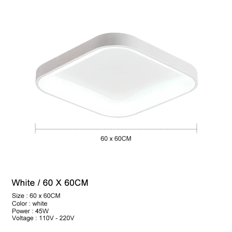 Rovenature LED Bathroom Ceiling Light - Rectangular in Gray, White, or Black