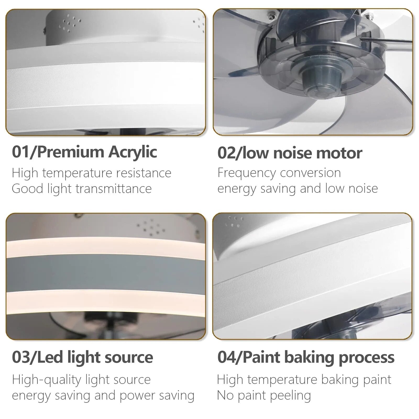 Rovenature LED Ceiling Light with Fan - Elegant 2-in-1 Lighting and Ventilation Device