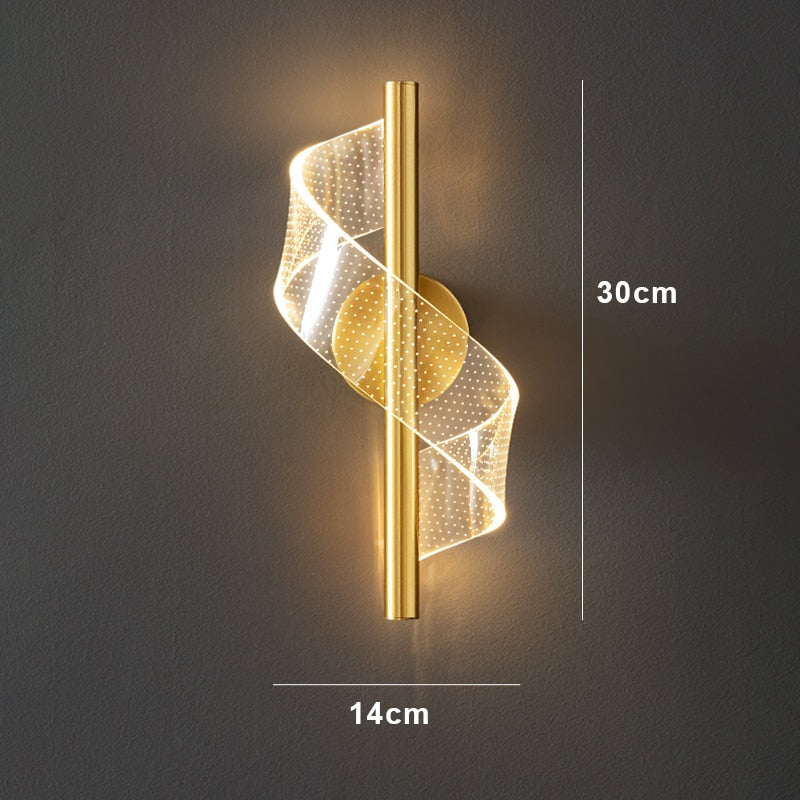 Rovenature Indoor Wall Light Vintage Gold – Spiral Shape with Light Stars