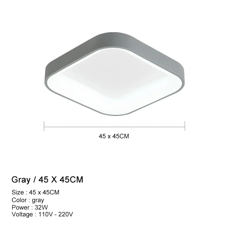 Rovenature LED Bathroom Ceiling Light - Rectangular in Gray, White, or Black