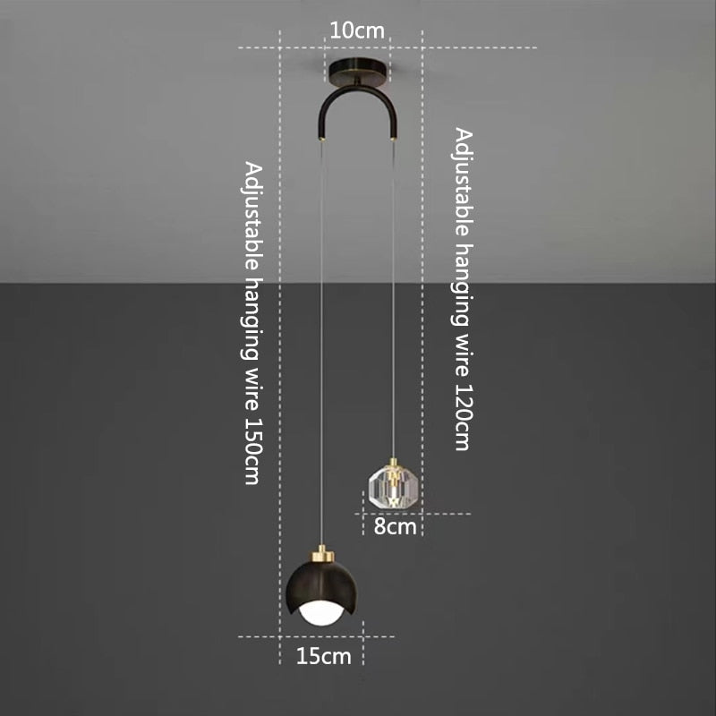 Large Hanging Ceiling Lights with Sparkling Half-Spheres for a Unique Atmosphere in Your Home