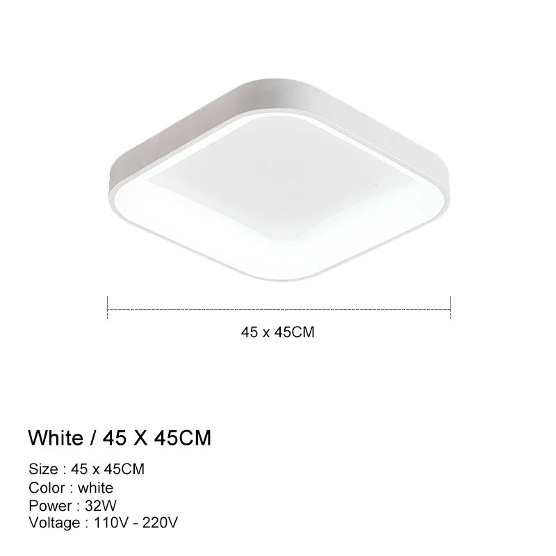 Rovenature LED Bathroom Ceiling Light - Rectangular in Gray, White, or Black