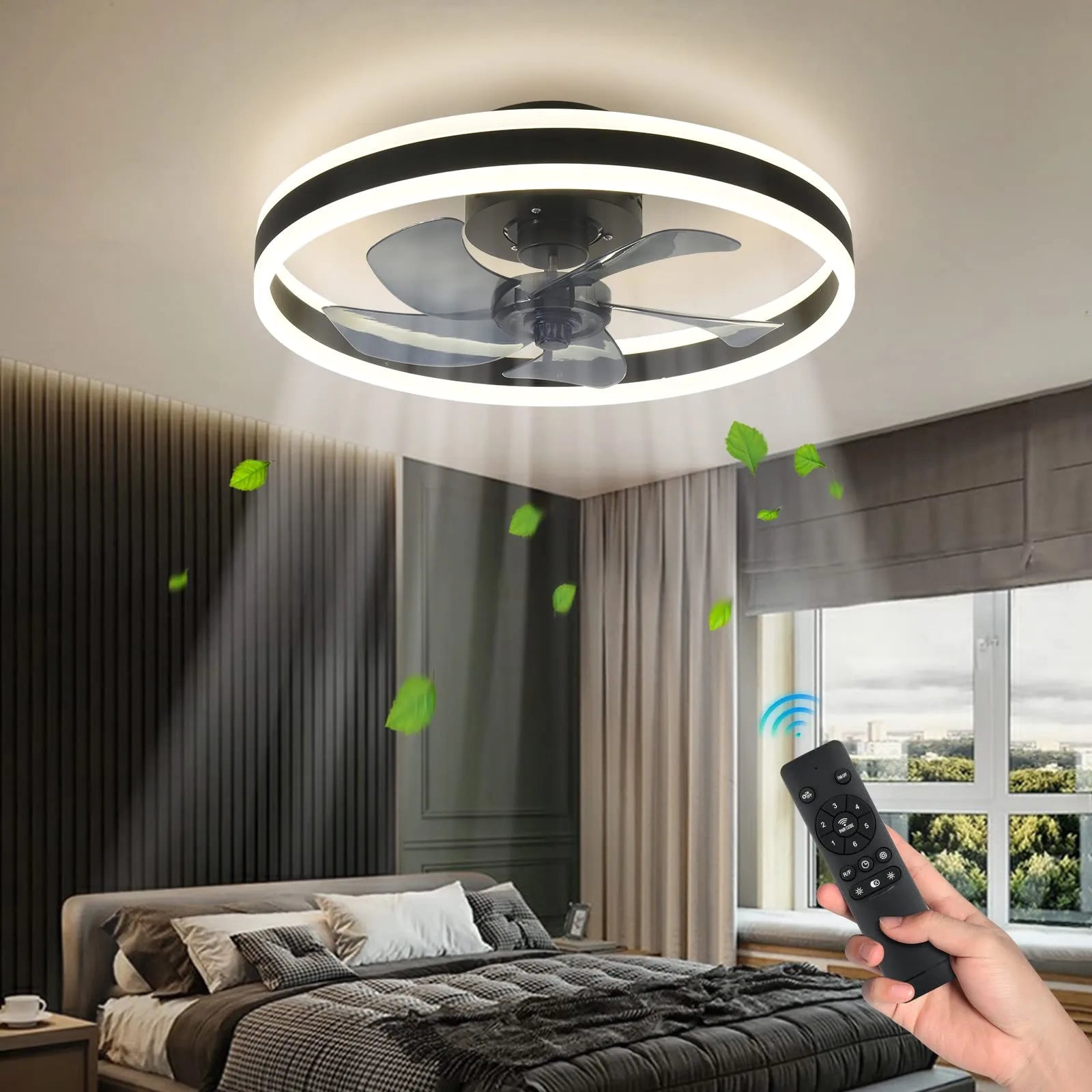 Rovenature LED Ceiling Light with Fan - Elegant 2-in-1 Lighting and Ventilation Device