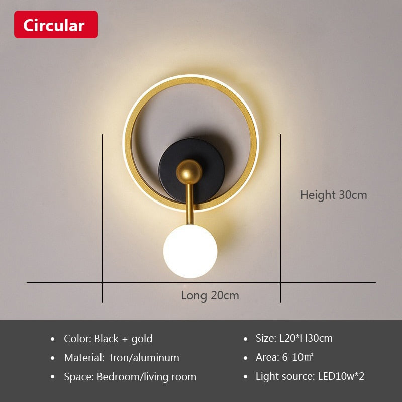 Rovenature Modern Gold Wall Lamp