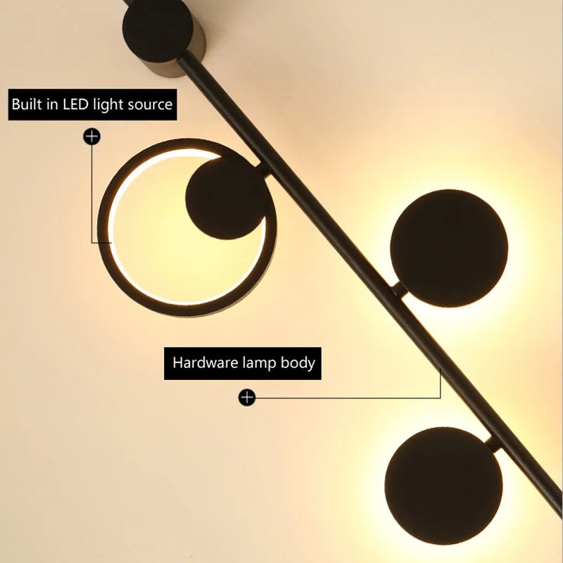 Rovenature Black Wall Lamp Modern Bedroom