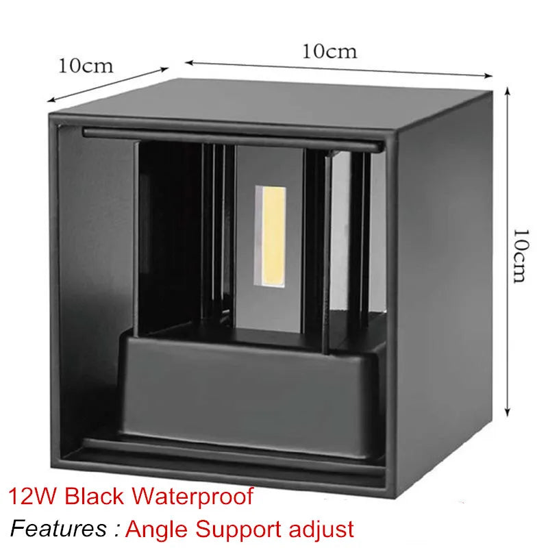 Rovenature Cube Black - Elegant, Waterproof Wall Lighting with Cubic Design