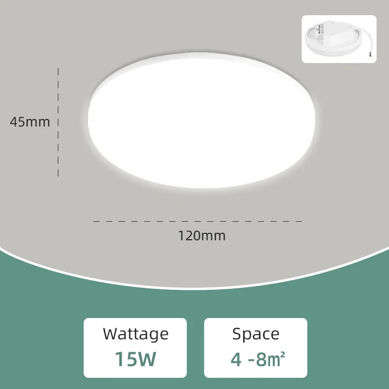 Rovenature Flat LED Ceiling Light for Bathroom