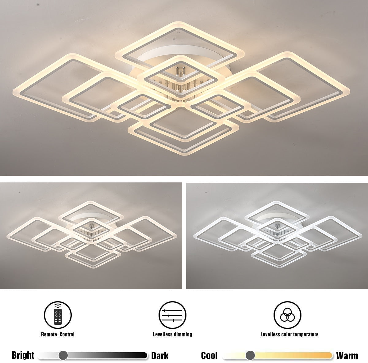 Rovenature Dimmable LED Ceiling Lights with Remote Control