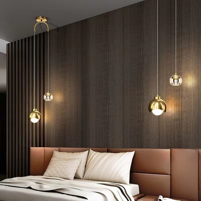 Large Hanging Ceiling Lights with Sparkling Half-Spheres for a Unique Atmosphere in Your Home