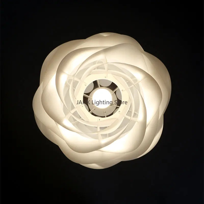 Rovenature Ceiling Light Bedroom - Elegant Hanging White Rose