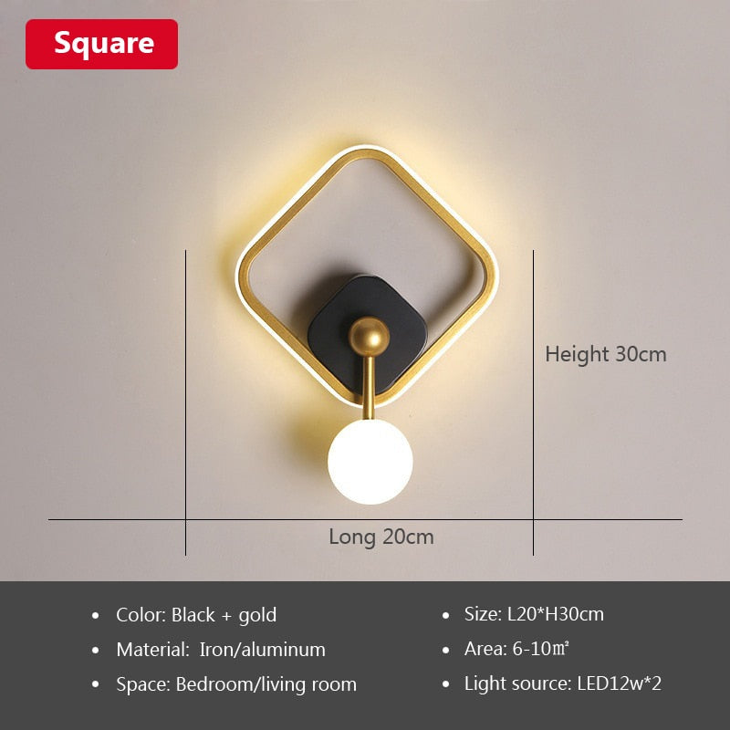 Rovenature Modern Gold Wall Lamp