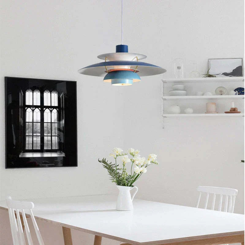 Rovenature Modern Shade LED Hanging Lamp with Colorful Metal Design