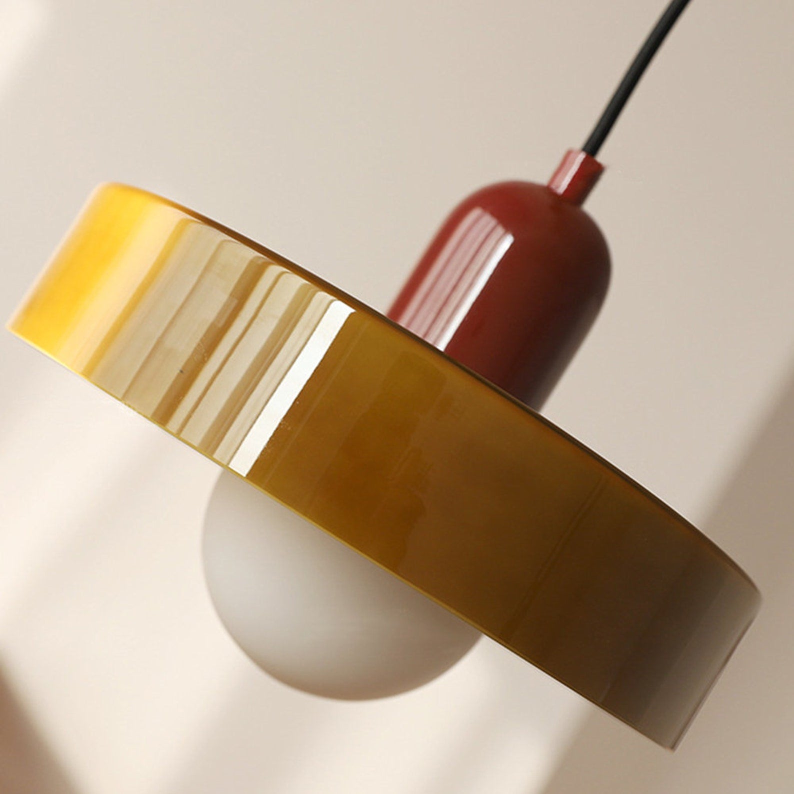 Rovenature Colored Glass Bauhaus Pendant Light