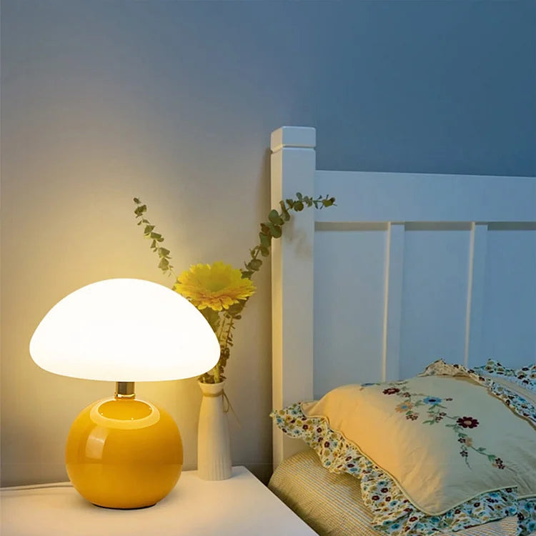 Rovenature Cream Mushroom Table Lamp