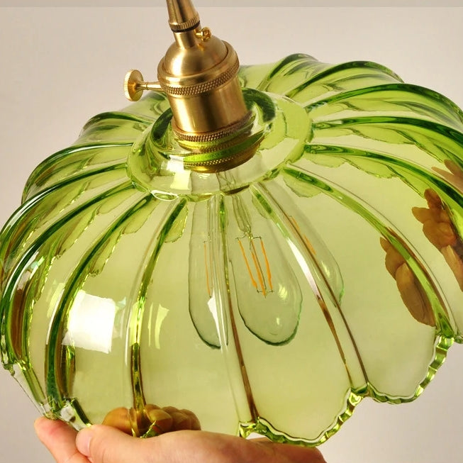 Rovenature Vintage Floral Hanging Lamp with Glazed Glass