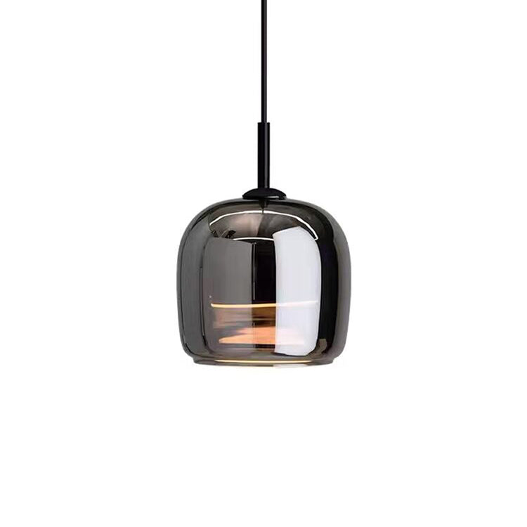 Rovenature Black Glass Pendant Light - Modern LED Chandelier for Stylish Interiors