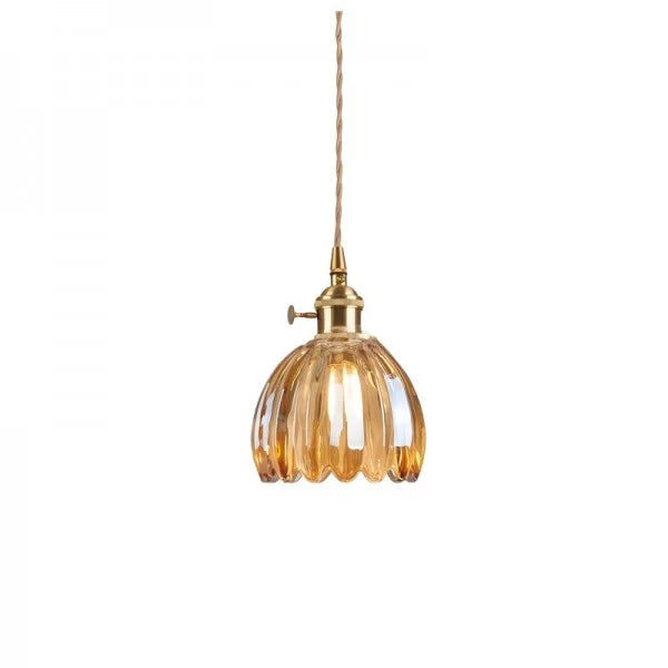 Rovenature Retro Glass Flower Pendant Lamp